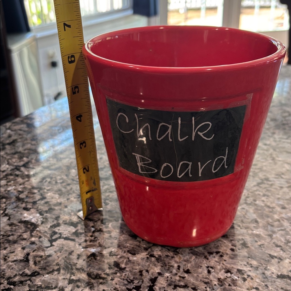 Red Chalkboard Teacher Planter Pot